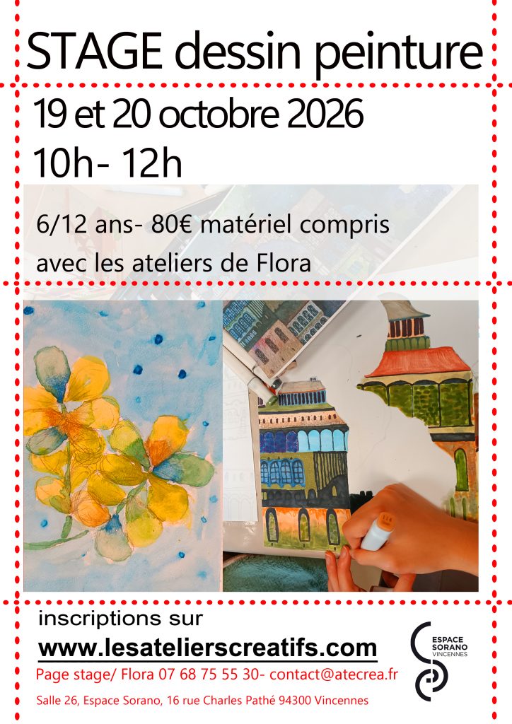 stage dessin peinture enfant octobre 2026